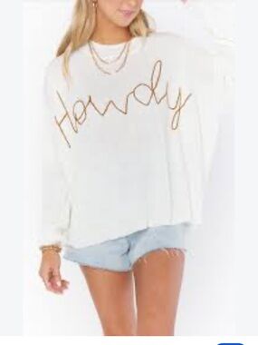 Show Me Your MuMu Cream 'Howdy' Script Sweater